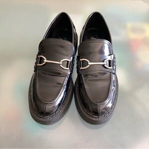 Zara treaded sole loafers
